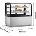 Commercial Bakery Display Case, WESTLAKE 48"W Curved Glass Refrigerated Bakery Display Case with LED Lighting