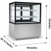 Commercial Bakery Display Case, WESTLAKE 36"W Square Glass Refrigerated Bakery Display Case with LED Lighting