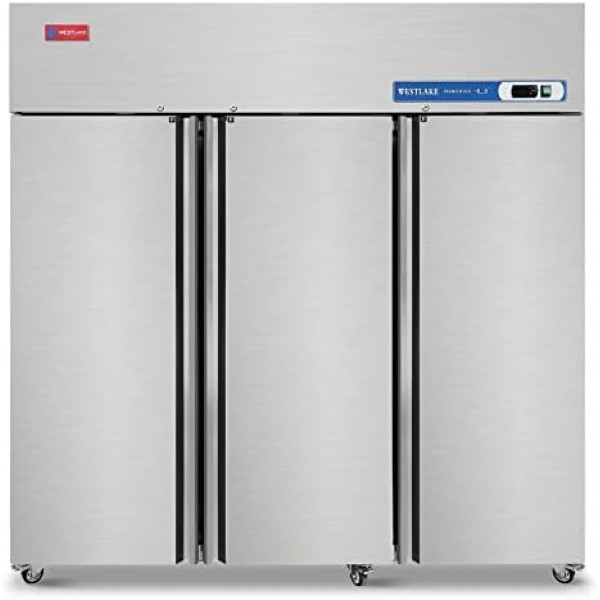 3 Door Commercial Refrigerator, WESTLAKE WK-72R 72" W Reach in Fridge 54 Cu.ft Upright Cooler for Restaurant, Bar, Shop, etc