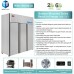 3 Door Commercial Freezer, WESTLAKE WK-72F 72" W Reach in Upright Freezer 54 Cu.ft for Restaurant, Bar, Shop, etc