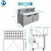 Sandwich Prep Table Refrigerator, WESTLAKE WKSR-60BM 2 Door 60" Mega Top Salad Sandwich Prep Table with 24 Pans