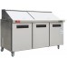 Sandwich Prep Table Refrigerator, WESTLAKE WKSR-72BM 3 Door 72" Mega Top Salad Sandwich Prep Table with 30 Pans