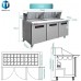 Sandwich Prep Table Refrigerator, WESTLAKE WKSR-72BM 3 Door 72" Mega Top Salad Sandwich Prep Table with 30 Pans