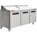 Sandwich Prep Table Refrigerator, WESTLAKE WKSR-72B 3 Door 72" Salad Sandwich Prep Table with 20 Pans
