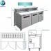 Sandwich Prep Table Refrigerator, WESTLAKE WKSR-72B 3 Door 72" Salad Sandwich Prep Table with 20 Pans