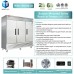 3 Door Commercial Freezer, WESTLAKE WKF-82B 82" W Reach in Upright Freezer 72 Cu.ft for Restaurant, Bar, Shop, etc