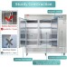 3 Door Commercial Freezer, WESTLAKE WKF-82B 82" W Reach in Upright Freezer 72 Cu.ft for Restaurant, Bar, Shop, etc