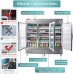 WESTLAKE 82 W Commercial Display 3 Glass Door Refrigerator Merchandiser 3 Section Stainless Steel Reach-in Glass Door Upright Fan Cooling 72 Cu.ft Cooler for Restaurant, Bar, Shop, etc