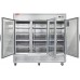 WESTLAKE 82 W Commercial Display 3 Glass Door Refrigerator Merchandiser 3 Section Stainless Steel Reach-in Glass Door Upright Fan Cooling 72 Cu.ft Cooler for Restaurant, Bar, Shop, etc