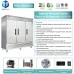 3 Door Commercial Refrigerator, WESTLAKE WKR-82B 82 W Reach in Fridge 72 Cu.ft Upright Cooler for Restaurant, Bar, Shop, etc