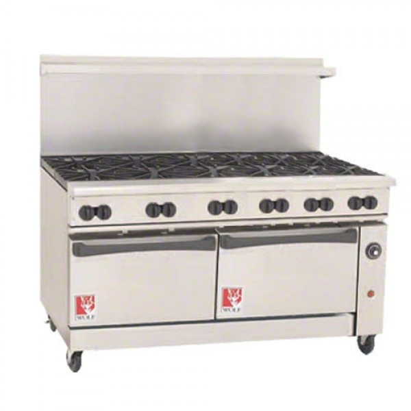 Wolf C72CC-12B_NAT 72 Challenger XL Natural Gas Restaurant Range With 2 Convection Ovens And 12 Burners, 430,000 BTU