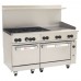 Wolf C60SC-6B24G_LP Liquid Propane 60 Challenger XL Series Manual Range with 6 Burners, 24 Right Side Griddle, 1 Standard Oven, and 1 Convection Oven - 278,000 BTU