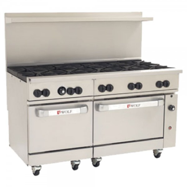 Wolf C60SC-10B_NAT Natural Gas 60 Challenger XL Series Range with 10 Burners, 1 Standard Oven, and 1 Convection Oven - 358,000 BTU