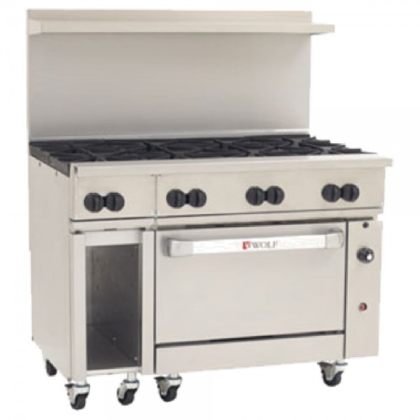 Wolf C48S-8B_NAT Natural Gas 48 Challenger XL Series Range with 8 Burners and Standard Oven - 275,000 BTU