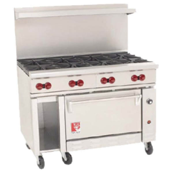 Wolf C48C-8B_NAT Natural Gas 48 Challenger XL Series Range with 8 Burners and Convection Oven - 275,000 BTU