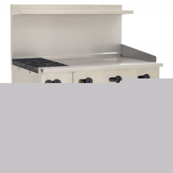 Wolf C48C-2B36GT_LP Liquid Propane 48 Challenger XL Series Thermostatic Range with 2 Burners, 36 Right Side Griddle, and Convection Oven - 155,000 BTU Wolf C48C-2B36GT_LP Liquid Propane 48 Challenger XL Series Thermostatic Range with 2 Burners, 36 Right Side Griddle, and Convection Oven - 155,000 BTU