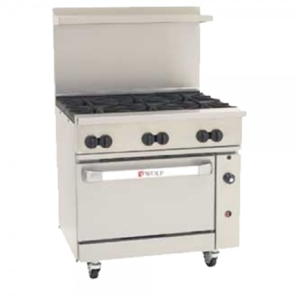 Wolf C36S-6B_NAT Natural Gas 36 Challenger XL Series Range with 6 Burners and Standard Oven - 215,000 BTU