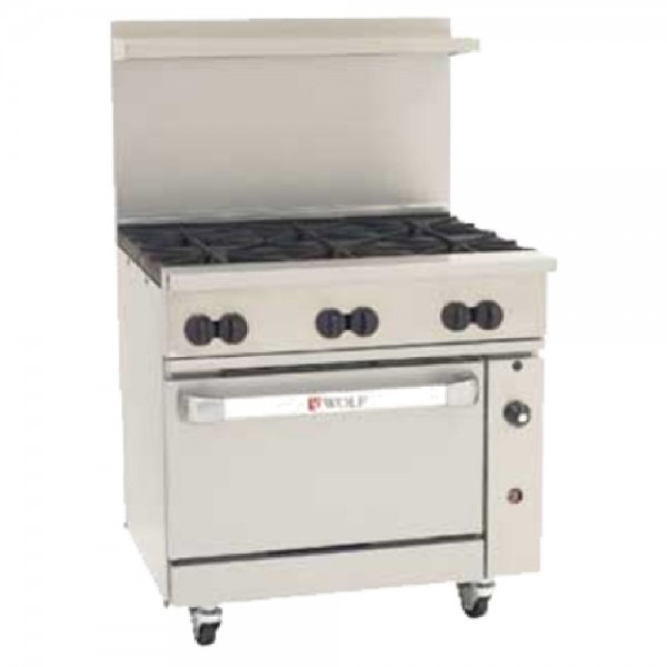 Wolf C36C-6B_NAT Natural Gas 36 Challenger XL Series Manual Range with 6 Burners and Convection Oven - 215,000 BTU