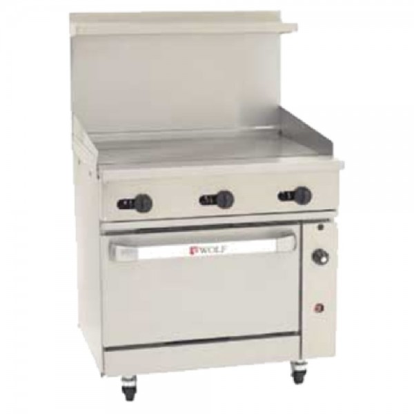 Wolf C36C-36G_NAT Natural Gas 36 Challenger XL Series Manual Range with 36 Griddle and Convection Oven - 95,000 BTU Wolf C36C-36G_NAT Natural Gas 36 Challenger XL Series Manual Range with 36 Griddle and Convection Oven - 95,000 BTU