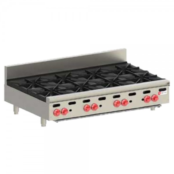 Wolf AHP848_NAT Natural Gas 48 Countertop Achiever Hot Plate with 8 Burners - 240,000 BTU