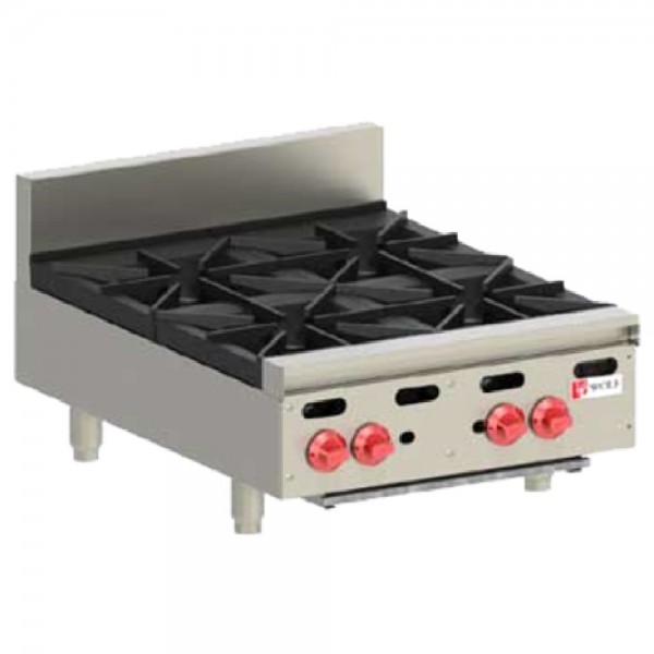 Wolf AHP424_LP Liquid Propane 24 Countertop Achiever Hot Plate with 4 Burners - 110,000 BTU Wolf AHP424_LP Liquid Propane 24 Countertop Achiever Hot Plate with 4 Burners - 110,000 BTU