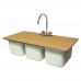BK Resources SC-3-1014C Sink Cover Nduralite For 3-compartment Sinks With 10 X 14 Bowls