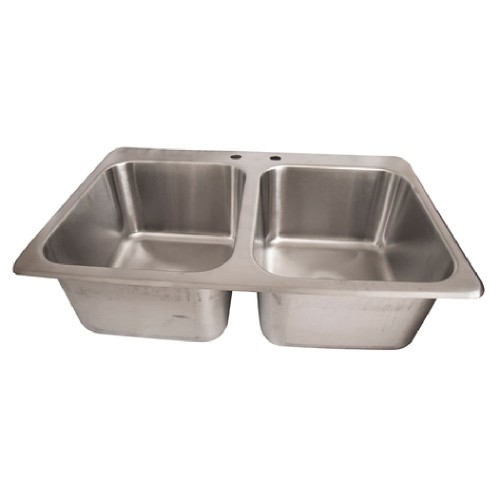 BK Resources DDI21416628 Deep Drawn DropIn Sink Two Compartment 33"W