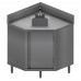 BK Resources MOD-CC-2H Corner Cabinet Base Work Table With Hinged Door And Drop-In Sink