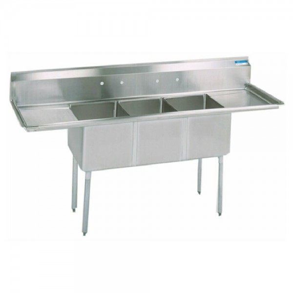BK Resources ES-3-24-14-24T Economy Sink Three Compartment 120W X 29-13/16D X 43-3/4H Overall Size BK Resources ES-3-24-14-24T Economy Sink Three Compartment 120W X 29-13/16D X 43-3/4H Overall Size