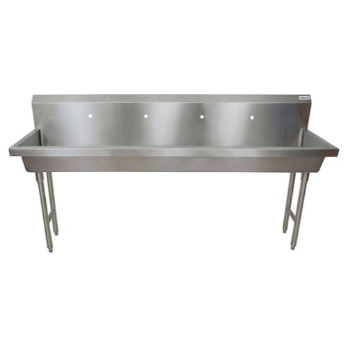 BK Resources MSHS96F1 Four Station Handwash Sink Freestanding (4