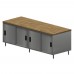 BK Resources CMT-3096S2 Dual Access Chef Table Cabinet Base With Sliding Doors On Both Sides