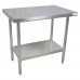 BK Resources QVT-3630 Work Table 36W X 30D X 34-3/4 H 14/304 Stainless Steel Top Reinforced With (2) 5 C Channels