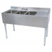 BK Resources UB4-21-348RS Underbar Sink Three Compartment 48”W X 21-1/4D X 32-1/2H Overall Size