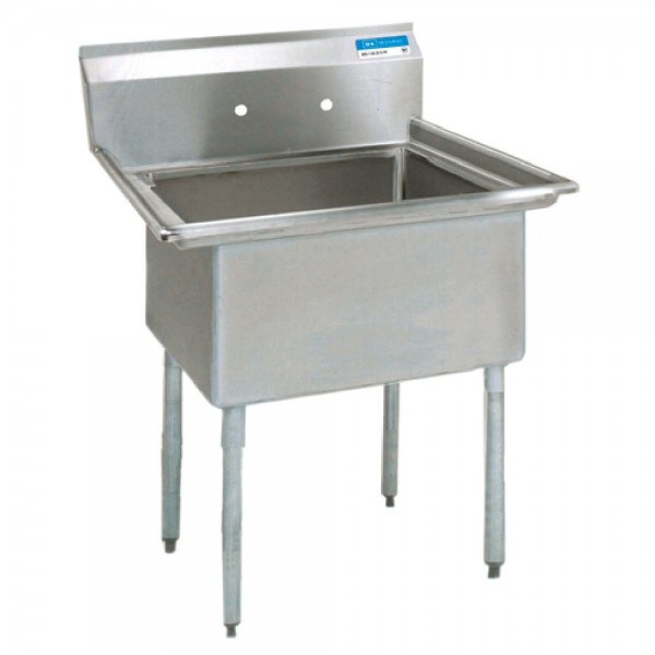 BK Resources ES-1-18-12 Economy Sink One Compartment 23W X 23-13/16D X 43-3/4H Overall Size BK Resources ES-1-18-12 Economy Sink One Compartment 23W X 23-13/16D X 43-3/4H Overall Size