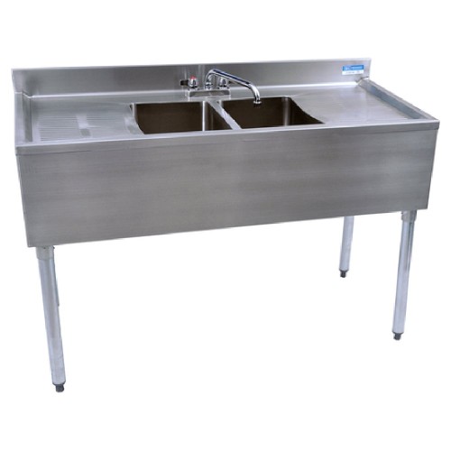 BK Resources UB418248TS SlimLine Underbar Sink Two Compartment 48”W